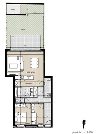 <p>Stijlvolle nieuwbouwappartement met unieke uitstraling op gelijksvloer met terras en tuin in kleinschalige residentie (Residentie Feestpaleis) in het groene Beervelde, een deelgemeente van Lochristi.</p><p>Enkele troeven:</p><p>- Vlotte bereikbaarheid: Beervelde ligt halfweg tussen Gent en Lokeren. De E17, de E4 en de N70 zijn vlakbij. Ook met trein en bus is Beervelde vlot bereikbaar. Daarnaast zijn de nodige handelszaken op wandelafstand bereikbaar.</p><p>- Voldoende parking: Naast uw eigen privéparking... Is er voldoende parkeergelegenheid voor alle bewoners en bezoekers in de groen aangelegde binnenzone.</p><p>- Stijlvolle appartementen: Deze nieuwbouwflat heeft een unieke uitstraling, o.a. door de integratie van de art-deco-elementen uit het Feestpaleis.</p><p>- Groene binnentuin: Dankzij de natuurlijke afwerking en enkele privétuintjes wordt de binnentuin een mooie, groene buffer.</p><p>De volledige bewoonbare oppervlakte van het appartement = 96m² (excl. tuin en terras). Indeling: inkomhall, gang, apart toilet, living met open keuken, zuidgericht tuin (met tuinberging) met terras, 2 slaapkamers, badkamer met ruime douche en dbl lavabo, berging. Verwarming met warmtepomp, net geschilderd. Een privé autostaanplaats.</p>