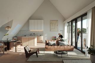 Met trots stellen wij u fase 2 in Parkresidentie Stadsterras voor. Deze fase omvat de reconversie van de Sint-Lutgardisschool naar eigentijdse appartementen die beschikken over alle modern comfort. Een unieke kans om te wonen achter één van de meest karaktervolle en bekendste gevels van Mortsel! Uiteraard met alle troeven van leven in het stadscentrum alsook de rust en groen karakter van park Oude God. In deze fase worden er 19 appartementen en 6 duplex woningen gerealiseerd.  Appartementen met 1 slk van 54 m² tot 76 m²; 2 slk appartementen van 85 m² tot 112 m² en 3 slk appartementen van circa 120 m². De loftwoningen beschikken over 2 of 3 slaapkamers en hebben een bewoonbare oppervlakte tot 159 m², allen voorzien van ruime, zonnige terrassen, grote glaspartijen, plafondhoogtes tot 4 meter, doorgedreven isolatie, regenwaterrecuperatie, ventilatiesysteem, individuele vloerverwarming met warmtepomp, enz. Inspraak in afwerking mogelijk. Ondergrondse parking, fietsenstallingen en kelderbergingen mogelijk. Voorziene oplevering lente 2028. Het project komt deels in aanmerking voor het verlaagd BTW-tarief van 6 % (ook voor investeerders!). Kijk op www.immopatio.be voor meer informatie of contacteer ons voor een vrijblijvende informatiebrochure.