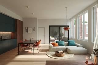 Met trots stellen wij u fase 2 in Parkresidentie Stadsterras voor. Deze fase omvat de reconversie van de Sint-Lutgardisschool naar eigentijdse appartementen die beschikken over alle modern comfort. Een unieke kans om te wonen achter één van de meest karaktervolle en bekendste gevels van Mortsel! Uiteraard met alle troeven van leven in het stadscentrum alsook de rust en groen karakter van park Oude God. In deze fase worden er 19 appartementen en 6 duplex woningen gerealiseerd.  Appartementen met 1 slk van 54 m² tot 76 m²; 2 slk appartementen van 85 m² tot 112 m² en 3 slk appartementen van circa 120 m². De loftwoningen beschikken over 2 of 3 slaapkamers en hebben een bewoonbare oppervlakte tot 159 m², allen voorzien van ruime, zonnige terrassen, grote glaspartijen, plafondhoogtes tot 4 meter, doorgedreven isolatie, regenwaterrecuperatie, ventilatiesysteem, individuele vloerverwarming met warmtepomp, enz. Inspraak in afwerking mogelijk. Ondergrondse parking, fietsenstallingen en kelderbergingen mogelijk. Voorziene oplevering lente 2028. Het project komt deels in aanmerking voor het verlaagd BTW-tarief van 6 % (ook voor investeerders!). Kijk op www.immopatio.be voor meer informatie of contacteer ons voor een vrijblijvende informatiebrochure.