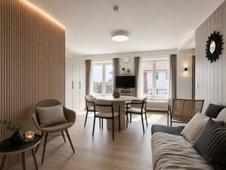 Ruime en lichtrijke studio gelegen op de tweede verdieping (zonder lift) van een kleinschalige residentie nabij het strand alsook het natuurgebied. De studio bestaat uit: inkomhal, badkamer, living met eetkamer, slaaphoek, keuken en ruime private kelder. Op wandelafstand van het centrum van Koksijde en Sint-Idesbald. Ref. Enkele foto's in deze publicatie werden digitaal ingericht aan de hand van virtuele home staging (renders). Deze beelden dienen uitsluitend ter illustratie van de inrichtingsmogelijkheden en zijn niet bindend of contractueel. Ref. Sunhome 0201