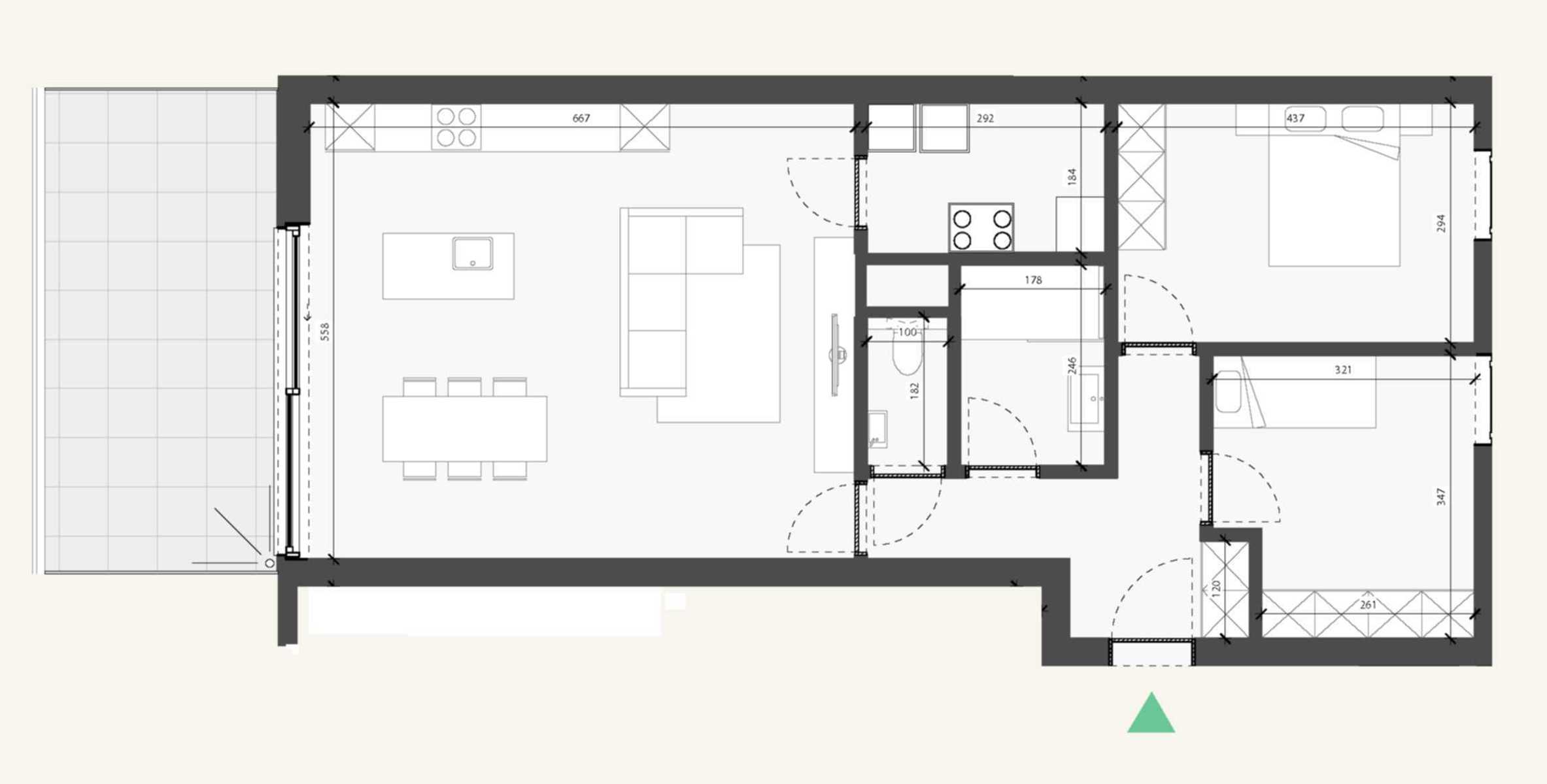 2.3 Appartement op de 2de verdieping met 2 slaapkamers - foto 4