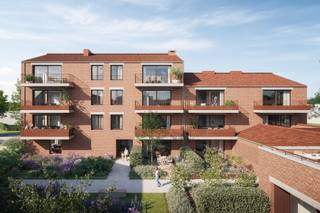 Dit 2de verdiep appartement biedt een comfortabele woonoppervlakte van 104 m² en beschikt over twee slaapkamers. Het terras van 10 m² zorgt voor een aangename buitenruimte.<br />Een fietsberging is inbegrepen in de prijs. Meer info via onze sales consultant via 09 298 03 30.