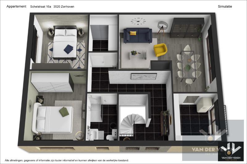 Op te frissen en ruim 2-SLPKAPP op de 1e verdieping  (met uitbreidingsmogelijkheden op zolder) rustig en toch centraal gelegen in het centrum van de Halveweg in Zonhoven - foto 3
