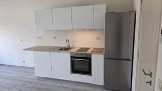 Op de eerste verdieping studio (39 m²) bestaande uit lichtrijke leefruimte voorzien van keuken met kookplaat, koelkast en oven, badkamer met...