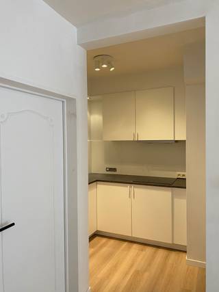 Volledig gerenoveerd en geschilderd gelijkvloers appartement. Open keuken, grote woonkamer, inkomhal + technische ruimte, badkamer met douche...