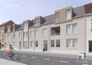 Dit duplex appartement maakt deel uit van het nieuwbouwproject Den Boom in de Statiestraat te Diest en heeft volgende indeling:GELIJKVLOERS:-...