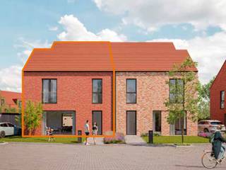 Deze halfopen bebouwing met een grondoppervlakte van 285m² combineert efficiënt ruimtegebruik met hedendaags wooncomfort. Op het gelijkvloers vind je een open leefruimte met keuken, een berging en een apart toilet. De eerste verdieping beschikt over vier slaapkamers, een ingerichte badkamer en een apart toilet. De woning wordt voorzien van een zolder en een tuin. Geïnteresseerd? Neem contact op via 03 808 43 94 of info@matexi.be.<br /> 