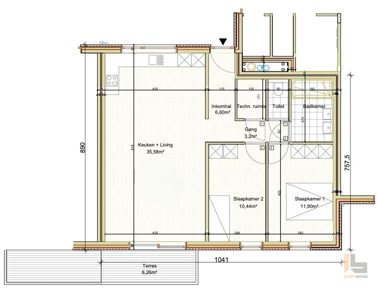 Nieuwbouwappartement met 2 slpks, terras en autostandplaats - foto 1