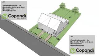 <p>Neem gerust contact op met Sofie Stalmans via sofie.stalmans@copandi.be of bel haar op het nummer +32 484 74 47 00.</p><p>Deze gunstig gelegen bouwgrond voor een half open bebouwing heeft een oppervlakte van <strong>408 m²</strong> en een straatbreedte van <strong>11 meter</strong>.</p><p>De <strong>bouwvoorschriften</strong> laten het volgende toe:</p><ul><li><p><strong>Gelijkvloers</strong>: 8 m breed × 17 m diep</p></li><li><p><strong>Eerste verdieping</strong>: 8 m breed × 13 m diep</p></li><li><p><strong>Dakverdieping</strong>: 8 m breed × 9 m diep</p></li></ul><p>Er geldt <strong>geen bouwverplichting</strong>, wat u alle vrijheid geeft om te bouwen op het moment dat het u past.</p>