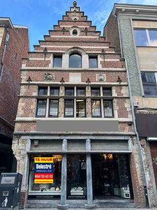 Ontdek dit prachtige erfgoedpand met zijn unieke gevel, gelegen in de bekende Lange Zoutstraat te Aalst. Dit gebouw, beter gekend als ‘Huis Stadt...
