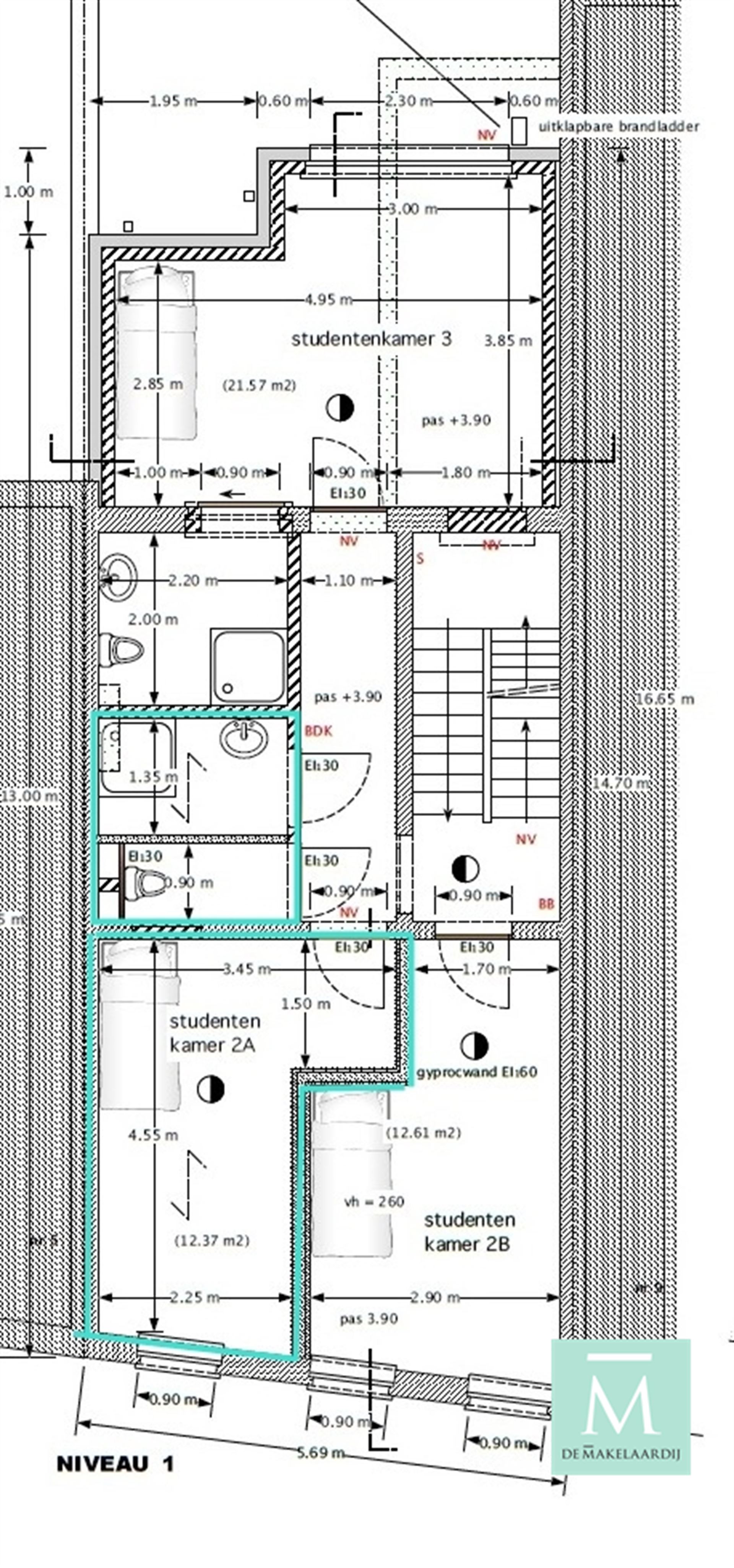 STUDENTS ONLY! Gemeubelde studentenkamer in hartje Mechelen - EERSTE BEWONING NA RENOVATIE - foto 4