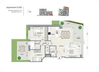 Je woont in een wandel-fietsstraat in een rustige residentiële buurt op fietsafstand van de stadskern.App. 25/002 is een gelijkvloers 2 kamer...