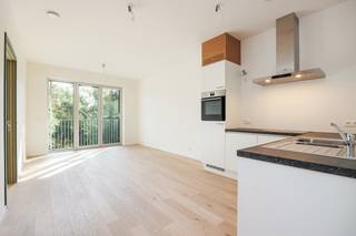 <p>Dit hedendaagse nieuwbouwappartement van ca. 60 m² combineert een praktische indeling met een aangenaam overdekt terras en een mooi uitzicht op de achterliggende groenzone en bossen.</p>
<p>De leefruimte met open, volledig uitgeruste keuken sluit rechtstreeks aan op het terras, waardoor binnen en buiten mooi in elkaar overlopen. Zowel de leefruimte als de slaapkamer zijn afgewerkt met parket, wat zorgt voor een warme en verzorgde uitstraling.</p>
<p>Het appartement beschikt over één slaapkamer en een badkamer met douche, dubbele lavabo en toilet. <br />De berging biedt plaats voor wasmachine en droogkast en omvat eveneens de nodige technische installaties voor verwarming, sanitair warm water, elektriciteit en ventilatie.</p>
<p>In de ondergrondse garage zijn een privatieve parkeerplaats en afzonderlijke berging voorzien, beide inbegrepen in de huurprijs.</p>
<p>Dankzij de combinatie van nieuwbouwcomfort, een functionele indeling, een overdekt terras en het groene uitzicht is dit een aangename woonplek voor wie comfortabel wil wonen in Gent.</p>
<p>Huurprijs app : 925 €/maand<br />Gemeenschappelijke lasten : 75 €/maand<br />Voorschot verwarming en sanitair warm water: 75 €/maand, met afrekening volgens individueel verbruik via de voorziene meetinstallaties.<br /><br /><span><strong>Interesse? <br /></strong>Contacteer<strong> Delphine</strong> via<strong> 0471 855 172 </strong>of <strong>delphine@valorvastgoed.be </strong>voor bijkomende informatie of een bezichtiging op afspraak.</span></p>