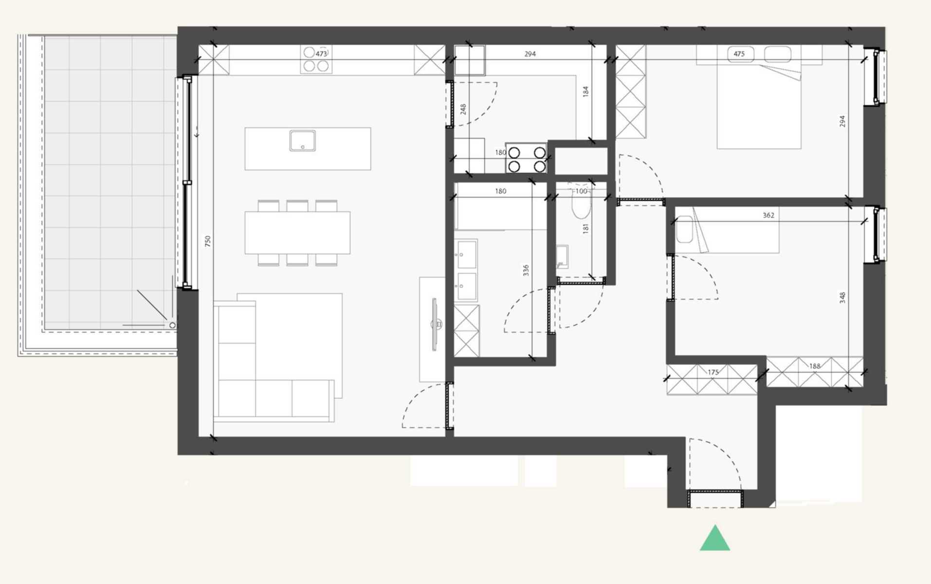 3.2 Penthouse met 2 slaapkamers - foto 2