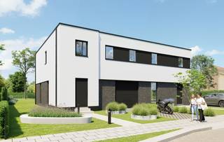 <p><strong>Nieuwbouwwoning Lot 3, Zilverenhoeksteenweg Kalmthout</strong></p>
<p>Deze moderne BEN-nieuwbouwwoning (streefwaarde E-peil ≤ 20) maakt deel uit van een kleinschalig project van 4 woningen in Kalmthout-Nieuwmoer. De woning wordt kwalitatief afgewerkt opgeleverd en combineert energiezuinig wonen met hedendaags comfort en een doordachte indeling</p>
<p><strong>Indeling</strong></p>
<p><strong>Gelijkvloers<br /></strong>- Inkomhal met gastentoilet en handenwasser<br />- Ruime leefruimte met open keuken en groot schuifraam naar terras en tuin<br />- Aansluitende berging/wasplaats<br />- Inpandige garage/berging</p>
<p><strong>Verdieping<br /></strong><strong>- 4 volwaardige slaapkamers<br /></strong>- Badkamer met ligbad, inloopdouche en lavabo-meubel<br />- Apart toilet op de nachthal<br />- Aparte technische berging</p>
<p><strong>Afwerking &amp; kwaliteit<br /></strong>- Aluminium buitenschrijnwerk (zwart) met superisolerende beglazing<br />- Gevelafwerking: genuanceerde <strong>zwarte gevelsteen</strong> gecombineerd met witte buitenpleister en/of plaatbekleding<br />- Plat dak met PUR-isolatie, afgewerkt met aluminium dakprofiel; platdakvenster in nachthal<br />- Pleisterwerken op alle muren en plafonds; chape met isolerende ondervloer<br />- Binnendeuren in schilderuitvoering; gesloten trap in eerste keus beuk<br />- Sectionale garagepoort, dubbelwandig geïsoleerd en voorzien van motor</p>
<p><strong>Sanitair &amp; keuken<br /></strong>- Badkamer voorzien van ligbad, inloopdouche, lavabo-meubel en 2 toiletten (1 gv + 1 verd.)<br />- Buitenkranen: regenwaterkraan voor wasmachine + extra buitenkraan<br /><strong>- Budget sanitair: € 6.500 excl. BTW (Desco)<br /></strong><strong>- Budget keuken: € 15.000 excl. BTW</strong></p>
<p><strong>Verwarming &amp; energie<br /></strong>- Warmtepomp lucht-water met vloerverwarming/koeling op alle verdiepingen (uitgezonderd bergingen)<br />- Boiler 190 liter voor sanitair warm water<br />- Elektrische handdoekdroger in de badkamer<br />- Module voor actieve koeling voorzien<br />- Zonnepanelen inbegrepen<br />- Ventilatiesysteem D conform EPB<br />- Regenwaterput (7.500 l) en septische put (2.000 l)</p>
<p><strong>Buitenruimte<br /></strong>- Tuin met terraszone aansluitend aan de leefruimte<br />- Oprit en verdere buitenaanleg te voorzien door de koper</p>
Contacteer ons voor meer informatie en het lastenboek.<br />Aandeel grond: € 210.000 met registratierechten (12%)<br />Constructie: € 349.500 met 6% BTW indien u aan de voorwaarden voldoet<br />
<p>De bouwwerken van deze woningen worden uitgevoerd door RDS Construct.</p>