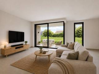 Algemeen<br />Op zoek naar een plek die modern aanvoelt, maar tegelijk rust en privacy uitstraalt? Dit gelijkvloers appartement combineert het beste van beide. Je woont hier in een nieuwbouwappartement met een zonnig terras en een gemeenschappelijke tuin als groene achterbuur. Dankzij de centrale ligging zijn winkels, scholen, horeca en andere dagelijkse voorzieningen ook vlot bereikbaar. Een fijne thuis voor wie comfort, hedendaags wonen en een vleugje buitenleven graag samenbrengt. <br /><br />Indeling<br />Bij het binnenkomen kom je meteen in de lichte leefruimte met open keuken: een uitnodigende plek om te koken, te tafelen of gewoon heerlijk te ontspannen. De keuken is praktisch uitgerust met een combi-oven, vaatwasser en inductiekookplaat. Vanuit de leefruimte stap je zo het zonnige terras op, waar de namiddagzon van het buitenmoment extra genieten maakt. De slaapkamer sluit rechtstreeks aan op de badkamer met inloopdouche. Verder beschikt het appartement over een afzonderlijk toilet en een handige berging met aansluitingen voor wasmachine en droogkast.<br /><br />Ook technisch is dit appartement helemaal mee: vloerverwarming via een warmtepomp zorgt voor aangenaam comfort, terwijl twee zonnepanelen bijdragen aan een energiezuinige manier van wonen. In de garage beschik je over een privatieve berging én een ruime staanplaats. Ook je fiets krijgt een eigen plek in de gemeenschappelijke fietsenberging. Rondom het gebouw wordt het groene karakter verder ingevuld met lage haagjes, waardoor de tuinzone geleidelijk aan nog meer privacy en sfeer krijgt. Kortom: een instapklaar appartement waar over de details duidelijk goed is nagedacht.<br /><br />Zin om zelf de sfeer te komen ontdekken? Magali laat je graag persoonlijk kennismaken met het appartement en vertelt je ter plaatse alles over de praktische details. Neem contact op om een bezoek in te plannen.<br /><br />T: 09 493 04 10<br />M: magali@gentill.be