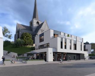 À VENDRE : Rez-de-chaussée commercial casco de 205 m² avec grande terrasse (42 m²) — Projet Casino, Huldenberg (Place Communale 23) Au cœur...