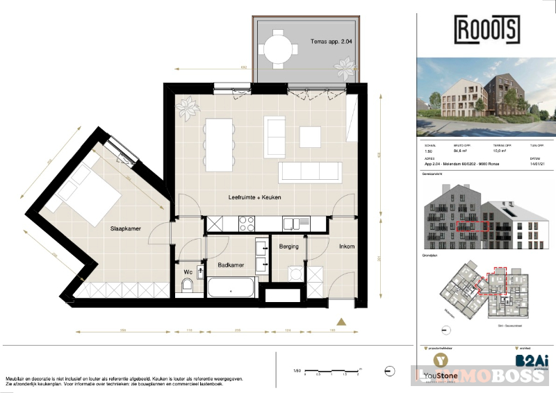 Appartement met 1 slaapkamer - foto 3