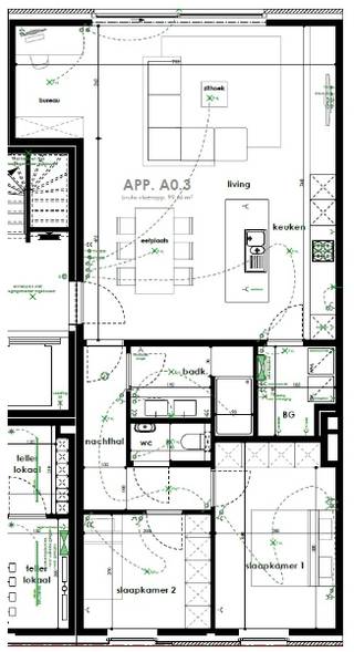 <strong>Mogelijkheid aankoop aan 6% BTW tarief!</strong><br /><br />Dit energiezuinig appartement is gelegen in de Kapellestraat op het <strong>gelijkvloers</strong> en geniet van een <strong>ruime privétuin (58,85m2).</strong><br />Daar bijkomend is er de mogelijkheid van er een <strong>extra tuinberging (4,20m2) aanpalend aan de tuin</strong> bij te nemen.<br /><br />Indeling:<br />U komt rechtstreeks binnen in de<strong> ruime leefruimte met open leefkeuken</strong> en <strong>aparte berging</strong>. In de leefruimte is er ook <strong>bureauruimte</strong> voorzien. Dankzij de<strong> grote raampartijen</strong> van vloer tot plafond is er sprake van een <strong>optimaal wooncomfort</strong> door het <strong>vele natuurlijk licht</strong> en heeft u mooi<strong> zicht op de zonnige tuin</strong>.<br />Verder is er de<strong> nachthal </strong>die toegang biedt naar de <strong>badkamer</strong>, <strong>gastentoilet</strong> en de <strong>twee ruime slaapkamers</strong>.<br /><br />Op alle appartementen zijn <strong>zonnepanelen</strong> aangesloten.<br /><br />Het appartement wordt <strong>afgewerkt opgeleverd</strong>, waarbij u als koper de <strong>materialen nog zelf mag bepalen</strong>.<br /><br /><strong>Oppervlakte appartement: 99,66m2.</strong>