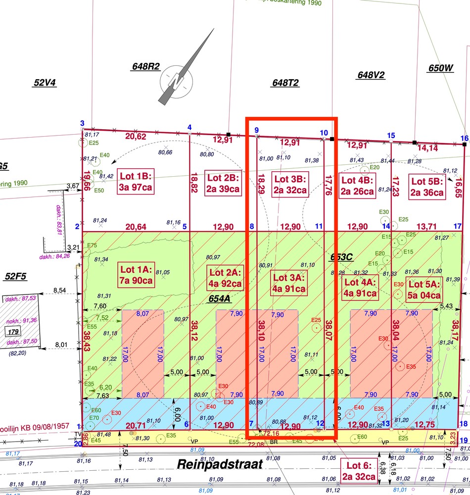 Genk, Reinpadstraat 185 (Lot 3A en 3B): uitstekend gelegen bouwgrond van 7a 23ca voor halfopen bebouwing. - foto 1