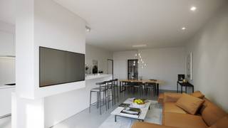 Res. Du Parc.<br />Spacieux appartement avec 2 chambres à coucher dans la nouvelle résidence 'Du Parc', très bien située sur Ijzerpark. <br />Cet appartement comprend un hall d'entrée avec des toilettes séparées. Séjour lumineux avec cuisine ouverte, largeur de façade 5,99m, donnant sur une agréable terrasse au sud-ouest. <br />Un débarras séparé avec machine à laver et sèche-linge. 2 chambres à coucher de taille normale avec salle de bains attenante. Les chambres s'ouvrent sur la terrasse arrière.  Local à vélos et sous-sol, accessible par un ascenseur à vélos.  <br />Ref. P031.11