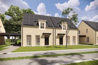 <p><strong>Aankoop aan 6% BTW mogelijk. Vraag ons naar de voorwaarden. Lot 22 is een halfopen bebouwing op een perceel van 246 m² en heeft een bewoonbare oppervlakte van 127 m². De gelijkvloerse verdieping beschikt over een ruime leefruimte met een open keuken, een berging en een gastentoilet . Vanuit de keuken is er directe toegang tot het terras en de privétuin. Op de eerste verdieping bevinden zich drie ruime slaapkamers en een badkamer, voorzien van een ligbad, douche, dubbel lavabomeubel en toilet. De woning heeft een vlizo-trap naar de zolderruimte. Buiten is er nog een mooi aangelegde tuin en carport.<br /><br />Vindeling – Rustig wonen in het hart van Wechelderzande</strong></p>
<p><strong>Ontdek Vindeling, een charmant nieuwbouwproject met 23 energiezuinige woningen gelegen aan de gelijknamige weg Vindeling te Wechelderzande. Deze weg is een nieuwe zijstraat van de Kerkepad in een autoluwe omgeving.</strong> Deze eerste fase omvat 11 stijlvolle nieuwbouwwoningen die de perfecte balans vinden tussen hedendaagse elegantie en klassieke accenten. De klassieke geveldetails, gecombineerd met een moderne indeling en duurzame technieken, creëren een warm en tijdloos geheel. Dit nieuwbouwproject is gelegen in een kindvriendelijke buurt met veel openbaar groen en is ontworpen met oog voor comfort, ruimte en levenskwaliteit.</p>
<p><strong>Samenvatting</strong></p>
<p>Het nieuwbouwproject Vindeling bestaat in de eerste fase uit 11 energiezuinige nieuwbouwwoningen. Elke woning telt 3 slaapkamers en biedt een bewoonbare oppervlakte tussen 126 m² en 131 m². De perceelsoppervlaktes variëren van 193 m² tot 407 m², wat elke woning een mooie buitenruimte garandeert. Elke woning beschikt bovendien over een private tuin en een carport of inpandige garage.</p>
<p><strong>Mooi wonen in Wechelderzande</strong></p>
<p>Vindeling ligt in de omgeving van de Kerkepad in Wechelderzande, een ideale locatie voor gezinnen. De wijk is kindvriendelijk en omringd door het groen. Bovendien bevinden winkels, scholen, kinderopvang en de lokale jeugdbeweging zich op wandelafstand. Dankzij de nabijheid van belangrijke voorzieningen geniet je hier van het comfort van een centrale ligging, zonder in te boeten op rust en ruimte.</p>
<p><strong>Ruimte &amp; comfort</strong></p>
<p>Elke woning beschikt over drie volwaardige slaapkamers en een badkamer met ligbad, aparte douche, dubbel lavabomeubel en toilet. De open leefruimte met zithoek, eetruimte en volledig ingerichte keuken vormt het hart van de woning en sluit naadloos aan op de aangelegde tuin. Grote raampartijen zorgen voor een overvloed aan natuurlijk licht en creëren een aangename woonbeleving.</p>
<p>Afhankelijk van het woningtype beschik je over een carport of een inpandige garage met extra bergruimte. De afwerking is kwalitatief en doordacht, met ruime keukeninrichting en moderne technieken die bijdragen aan het dagelijks wooncomfort.</p>
<p><strong>Duurzaamheid en energiezuinigheid</strong></p>
<p>De woningen van nieuwbouwproject Vindeling zijn bijna-energieneutraal (BEN) met een maximaal E-peil van 10. Ze zijn uitgerust met een lucht-water warmtepomp, vloerverwarming en zonnepanelen, wat zorgt voor een aanzienlijke besparing op je energiefactuur. Ook aan duurzaam watergebruik is gedacht: regenwater wordt gerecupereerd voor toiletspoeling, buitenkraan en mogelijks wasmachine.</p>
<p>Met deze duurzame en toekomstgerichte keuzes woon je niet alleen energiezuinig, maar ook comfortabel en milieubewust.</p>
<p><strong>Beschermd als koper</strong></p>
<p>De verkoop van Vindeling geschiedt onder de <strong>Wet Breyne</strong>. Dit garandeert de koper uitgebreide bescherming en ontneemt alle risico’s. Je betaalt in schijven naarmate de werken vorderen, wat zorgt voor financiële gemoedsrust tijdens het bouwproces.</p>