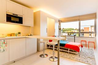 VOOR ACADEMIEJAAR 2026-2027<br />Welkom in deze ruime studentenstudio gelegen in hartje Leuven!<br />Deze ruime studio beschikt over een geïnstalleerde kitchenette, eigen sanitair en een geïnstalleerd meubel met opklapbaarbed.<br />Dankzij de grote raampartijen kan u tevens genieten van aangenaam natuurlijk daglicht.<br /><br />Deze fraai gerenoveerde studentenresidentie huisvest een 60-tal leuke en lichtrijke studio's.<br />Achteraan het gebouw is er een afgesloten gemeenschappelijke fietsenstalling.<br />De residentie is in een heel rustige buurt gelegen, vlot bereikbaar via afrit autostrade, voor het openbaar vervoer en richting stadscentrum. Ook van hieruit vlotte verbinding naar campussen en in het bijzonder Sportkot, GHB, Heverlee.<br /><br />Deze studio is enkel beschikbaar voor studenten en met onmiddelijke intrede.<br /><br />Huurprijs: €675 + €60 provisie nutsvoorzieningen.