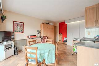 Studio au cœur de MiddelkerkeBienvenue dans ce charmant studio situé dans un quartier recherché de Middelkerke. Cette unité moderne offre une combinaison optimale de confort et de fonctionnalité dans seulement 32m² d'espace utile.L'intérieur est caractérisé par un plan ouvert qui intègre parfaitement les espaces de vie, la cuisine et les chambres à coucher. La cuisine est entièrement équipée avec tous les appareils nécessaires, y compris un four et de nombreux placards. La salle de bains est pratique et bien entretenue, avec une baignoire et un lavabo.L'un des points forts de cet appartement est sa terrasse spacieuse. Grâce aux grandes portes vitrées, vous bénéficierez d'une lumière naturelle abondante et d'une vue imprenable sur les environs. Cet espace extérieur est idéal pour se détendre et profiter du grand air.Il est équipé d'un espace de rangement pratique sous forme de placards, ce qui est essentiel dans un appartement compact. Le bois chaleureux et l'intérieur moderne créent un cadre de vie agréable.Cet appartement est situé dans le centre animé de Middelkerke, dans un quartier facilement accessible avec plusieurs magasins et restaurants à proximité.