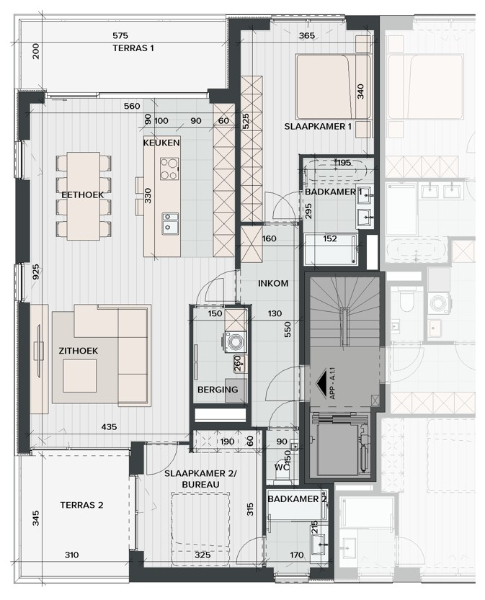 Lichtrijk doorkijkappartement met terras en uitzicht op het water - foto 2