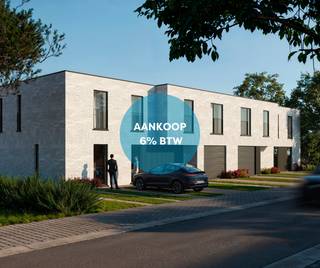 <p>Voor meer info of een bezoek, bel 054 69 39 37 - Op een<strong> toplocatie</strong> in <strong>Denderhoutem, </strong>bevindt zich deze halfopen bebouwing op een perceel van 5 are 35 ca. Binnen dit project zijn er<strong> twee halfopen bebouwingen en twee gesloten bebouwingen</strong> beschikbaar. De woning omvat een ruime inkomhal, waar ook het apart toilet voorzien is. Verder bereiken we de ruime en lichtrijke eet- en leefruimtes met <strong>open keuken. </strong>Op de eerste verdieping zijn er <strong>drie ruime slaapkamers</strong> aanwezig, een apart toilet en een ruime badkamer die voorzien is van zowel bad, douche en dubbele lavabo. Op deze bovenverdieping kan de indeling nog worden aangepast: open of gesloten bureauruimte, vergroten van de slaapkamers,… De halfopen bebouwing beschikt over een extra berging voor eventuele stockage van fietsen. <strong>De afwerking van de woningen (keuken, badkamer, vloeren) kan volledig naar eigen smaak worden gekozen! </strong><strong>Warmtepomp – Zonnepanelen – Vloerverwarming – Toplocatie!<br /></strong><br /><strong>*Prijzen vermeld in de advertentie betreft prijs excl. BTW en kosten.</strong><strong><br />**Mogelijkheid tot aankoop aan 6% BTW.</strong></p>
<p><strong> </strong></p>