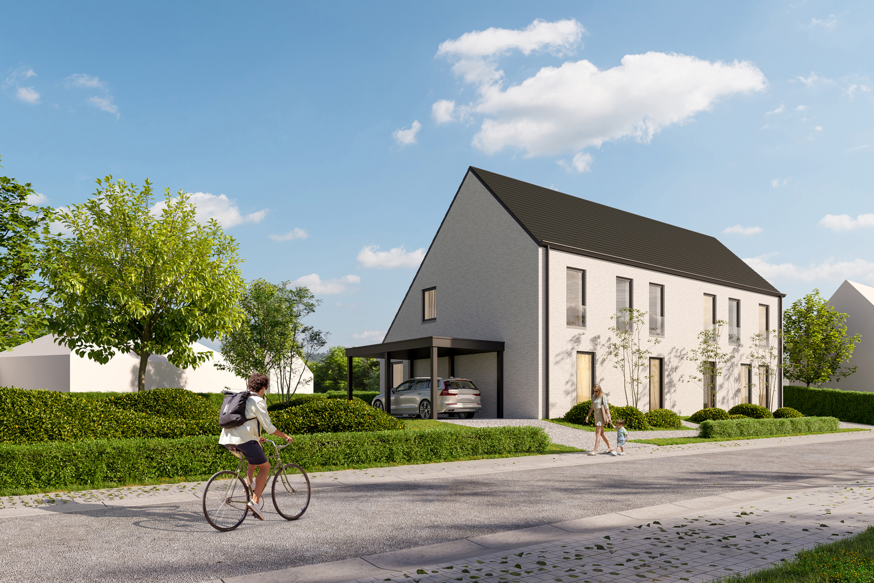 Halfopen nieuwbouw met grote tuin en carport - foto 1