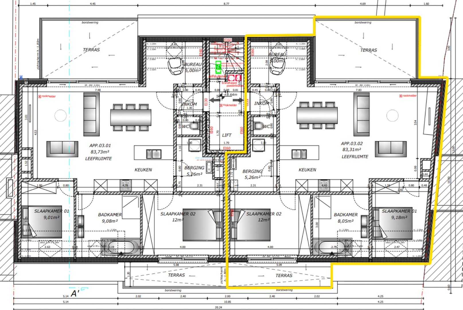 Recent appartement op derde verdiep met 2 slaapkamers, 2 terrassen en staanplaats nabij centrum Gistel. - foto 4