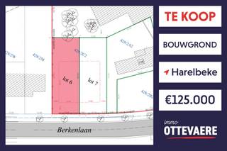Mooi gelegen perceel bouwgrond - 402 m². 12 m x 33.52 m - geen bouwverplichtingen - alle nutsleidingen voorzien.