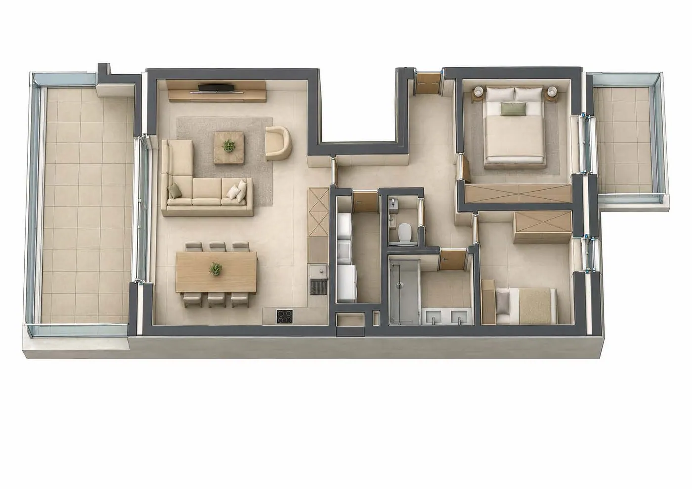 Charmant 2-slaapkamerappartement met garage en terrassen in Kluisbergen - foto 1