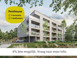 Nieuw woonproject Residentie Ter Durmen gelegen op de hoek van de Buntstraat en de Vrouwenstraat te Wondelgem. 6% BTW mogelijk!<br /><br />Deze BEN-appartementen worden gebouwd met zicht op de gemeenschappelijke tuin en bestaande boomgaard. Lift aanwezig!<br />Dit exclusieve dakappartement met nr. 4.01 (118m²) situeert zich op de 4de verd en hoogste etage. Het beschikt over een grote living met ruime ingerichte eilandkeuken en twee terrassen. Er zijn 2 slpks, twee ingerichte badkamers en ruime berging. <br /><br />Uiterst energiezuinig (E20!), dankzij pakket zonnepanelen (energiedelen), warmtepomp met vloerverwarming, regenwaterrecuperatie en ventilatiesysteem D.<br />Elk appartement wordt volledig afgewerkt aangeboden waarbij je zelf nog je eigen afwerking kan kiezen tot en met de laminaat in de slpks.<br />Ondergrondse autostaanplaats en berging voorzien, welke mee dienen aangekocht te worden. In de kelder is er een grote fietsenstalling en bovengronds is er zelfs een staanplaats voor bakfietsen voorzien.<br /><br />De werken volop aan de gang<br />Prijs excl. aankoopkosten en btw. <br />Meer info via 09 280 60 60 of info@durabrik.be.<br />Download de brochure via https://durabrik.immo/buntstraat <br />* Beelden en oppervlaktes zijn indicatief.