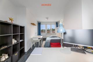 Deze studio is uiterst gunstig gelegen in het historische centrum van Leuven. U bevindt zich op een steenworp van de levendige Brusselsestraat, op wandelafstand van een veel gefrequenteerde  bushalte, vlakbij winkels, supermarkten, op/afrit naar de autosnelweg met nabijgelegen parkeergelegenheid op het Sint-Jacobsplein en diverse faculteiten. De studio bevindt zich in een kleinschalige residentie en geniet van een prachtig privatief terras met verzicht over de stad. Deze studio vormt een uiterst interessante investeringsopportuniteit zowel voor eigen bewoning of als waardevaste belegging. De studio zelf omvat een lichtrijke leef- en slaapruimte op een gebruiksvriendelijke tegelvloer. De leefruimte biedt plaats voor een inklapbaar tweepersoonsbed en aansluitende toegang tot het west-georiënteerd terras. Verder beschikt de studio over een apart keukentje en een aparte badkamer waarvan de vloer recent vernieuwd werd met douche, wastafel en toilet. Bijkomende pluspunten zijn de lage maandelijkse lasten, aanwezigheid lift en een gemeenschappelijke fietsenstalling. Kortom: een ideale woonomgeving! Ideaal voor eigen bewoning of als waardevaste belegging. Mis deze kans niet en neem snel contact op met ons via info@homies.be of via 016/22 82 22!<br /> 