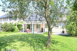 Rustig gelegen klaasieke villa met tuin op het zuiden.
Klassieke villa op 10 are 67 ca, met tuin en terras op zuiden en uitkijkend over de velden.
De 145 m² kelders van de woning bieden speel-en hobbyruimte, stockage faciliteiten en wijn opslag.
Het gelijkvloers met de inkomhal met toilet, trap naar verdieping en trap naar kelder.
Ruime living met bijzonder veel lichtinval en schuifraam naar overdekt terras en tuin, zuidelijk georiënteerd.
De ramen met elektrische rolluiken.
Een ingerichte keuken met naastliggende was-en bergruimte. Deur naar terras en tuin.
Eveneens op gelijkvloers : de badkamer met inloop douche, twee slaapkamers, een dressing en grote garage, de garagepoort met elektromotor.
Op de verdieping: een royale overloop, twee ruime kamers en een berging.
Het overdekte terras van 32 m² levert de overgang tussen woning en tuin.
De prachtig aangelegde tuin loopt over in een uitgestrekt panorama over de velden.
Een groot aantal zonnepanelen levert de energie voor de elektrische verwarming.