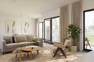 Dit gelijkvloers appartement heeft een oppervlakte van 89 m² en een terras van 12,9 m² met een zuidelijke oriëntatie. Via de inkomhal heeft u toegang tot een lichtrijke leefruimte met een open keuken, een eetplaats, twee slaapkamers en een praktische berging. Verder vindt u er een afzonderlijk toilet, een badkamer voorzien van een ligbad en een dubbele lavabo.<br />​​​​​​<br />Het appartement bevindt zich in de laatste fase van Bloei bestaande uit 2 kleinschalige gebouwen genesteld in een groene setting voor het Vossenbos en achter het nieuwe park. De appartementen worden gekenmerkt door hun concurrentieel prijsniveau en hun sterke ligging op 7 min fietsen van het station Gent-Sint-Pieters en op 5 min wandelen van de tramhalte lijn 1. Bovendien is er voor ieder appartement een ondergrondse parkeerplaats voorzien, vlot bereikbaar via de lift, met voldoende vermogen om voor iedere wagen elektrisch op te laden.<br /><br />Bewoners van Bloei kunnen genieten van een hoog-efficiënte warmtepomp in combinatie met PV-panelen en een sterke akoestische en thermische isolatie, resulterend in een E-peil lager dan E30. Vloerverwarming is er de standaard. <br /><br />Bloei vormt een ideale uitvalsbasis aan de rand van The Loop, omringd door groen en biedt uitstekende verbindingen via de E40, R4 en E17.<br /><br />Benieuwd naar de betaalbare appartementen in Bloei? Een vrijblijvende afspraak kan via gilles@landbergh.be of 09 225 25 24. 