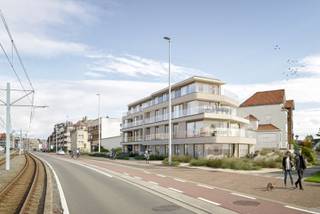 Welkom in de nieuwe residentie "Lucy" in de charmante kustgemeente, Koksijde. Dit kleinschalig project van 11 appartementen is voorzien van royale appartementen met zonovergoten terrassen en afwerking op maat volgens het lastenboek. Centraal gelegen nabij winkels, openbaar vervoer en strand, kunt u hier werkelijk genieten van een parel aan de kust.<br /><br />De residentie is voorzien van een ondergronds complex met een aanbod aan afgesloten garageboxen.<br /><br />Het appartement op het derde verdiep is volgens plan als volgt ingedeeld:<br />Inkom, badkamer 1, wc, badkamer 2, 3 slaapkamers, brging, leefruimte met open keukn, terras rondom het appartement.<br /><br />Oppervlakte appartement: 118,30m²<br />Oppervlakte terrassen: 83,70m²