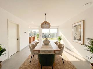 <p><span>Situated on a nature reserve, near the village center of rural Korbeek-Dijle and with a perfect connection to both Leuven and Brussels and other connecting roads, we are honored to offer for sale this modern and timeless new construction project. </span></p><p><span>This contemporary and energy efficient new construction project has been realized by a renowned construction company and concerns 6 semi-detached houses and 1 open house. <br />This newly built house with a facade width of 9 m is situated on a plot of 287 m² and has a living area of 165 m². In a modern and timeless architectural style, this home is finished to a high standard and equipped with all modern living comforts, being underfloor heating throughout, heat pump, solar panels and so much more. This energy efficient property comprises on the ground floor an entrance hall, a guest toilet, a practical storage room, a spacious living room with adjacent dining area with open kitchen which provides access to the garden with terrace of 19 m² where it is lovely to relax. The second floor comprises a bathroom, a separate toilet, a technical storage room and 3 bedrooms. </span></p><p><span>In short, a real opportunity for people who want to live energy efficiently, timelessly, luxuriously and comfortably surrounded by the peace and greenery of the Dyle valley. A unique opportunity! </span></p><p><span> </span></p>