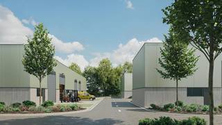 New construction project De Stokerij, a sustainable business zone with a strategic location, will be built on the Senne Valley in Halle. The project consists of 41 flexible shell units, divided into 6 multi-business buildings.<br /><br />The units can be combined in a modular way; 2 units also have a bright office space on the mezzanine. The hull finish guarantees 100% waterproof and windproof delivery; you decide the interior entirely by yourself.<br /><br />Sustainability is key: the project is completely gas-free, with the possibility to install solar panels, reuse rainwater and green buffer zones with wadis and 79 newly planted trees.<br /><br />The accessibility is excellent: close to Brussels, the E19 and the E429, and with quick access to the Brussels-Charleroi Canal. There is plenty of parking space for cars and bicycles, and a separate waiting area for trucks. <br /><br />Specifications:<br />- Clear height: approx. 6.5 m<br />- Sectional gate + window and door entirely per unit<br />- Fire class C, steel structure, sandwich panels<br />- Steel deck roof with skylight & smoke and heat extraction<br />- Utility lines to every unit, polyconcrete floor<br />- 95 parking spaces, min. 2 private ones per unit<br />- 3 covered bicycle sheds (33 places)<br />- Truck waiting area<br /><br />Are you interested in these new SME units for sale in project De Stokerij in Halle? Please contact us at 09 245 35 35 or business.gent@dewaele.com.