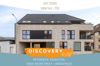 Discovery Day zaterdag 21 maart van 14u tot 17u (zonder afspraak)Laatste 5 appartementen!Residentie Escautval is een exclusief nieuwbouwproject...