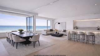 Exclusief, Stijlvol volledig gerenoveerd appartement met frontaal zeezicht<br /><br />Uitzonderlijk stijlvol volledig gerenoveerd appartement met frontaal zeezicht en een gevelbreedte van ca. 6,5 meter. Het appartement beschikt over drie terrassen en werd afgewerkt met hoogwaardige materialen en oog voor detail.<br /><br />Indeling:<br />Inkomhal met vestiaire en gastentoilet. Ruime en lichtrijke leefruimte met panoramisch zeezicht, bestaande uit een elegante zithoek en eetplaats. De leefruimte sluit aan op een eerste inpandig terras aan de voorzijde.<br /><br />De stijlvolle open keuken is volledig uitgerust met alle hedendaags comfort en wordt aangevuld met een praktische bijkeuken/wasplaats.<br /><br />De masterbedroom beschikt over ingemaakte kasten en een ruime, luxueuze douchekamer. Achteraan bevindt zich een ruim zonnig terras.<br /><br />Tweede volwaardige slaapkamer met ingemaakte kasten en bureau, uitgevend op een tweede inpandig terras. Derde, kleinere slaapkamer met ingemaakte kast. Vanuit alle slaapkamers geniet men bovendien van een weids uitzicht over het hinterland.<br /><br />Privatieve kelder en een gemeenschappelijke fietsenberging in de residentie.<br /><br />Dit appartement is een absolute aanrader dankzij de brede gevel, het prachtige panoramische zeezicht, de uitzonderlijke afwerking en de meerdere terrassen.
