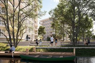 Dit drieslaapkamer appartement van 116 m² ligt op het tweede verdiep in residentie Kouterheem en beschikt over een inkomhal met plaats voor een vestiairekast, een lichtrijke eet- en leefruimte, een open keuken, een praktische bergruimte, een afzonderlijk toilet, drie slaapkamers waarvan één met een ensuite badkamer voorzien van een dubbele wastafel, een ligbad en een toilet en een tweede badkamer uitgerust met een inloopdouche en enkele wastafel. Daarnaast heeft het appartement ook een zuidwestelijk georiënteerd terras van 19 m² met zicht richting de Leie en de binnentuin.<br /><br />Het appartement is gelegen in de tweede fase van Liv de Molens, een succesvol residentieel nieuwbouwproject langs de Leie in het hart van Deinze. Een uitzonderlijke ontwikkeling, pal in het centrum, met een divers aanbod aan appartementen allen met een grote aandacht voor de zichten, lichten én het water.  <br /><br />Liv de Molens noemen we een ‘vijf-minutenstad’, omdat u alles wat u dagdagelijks nodig heeft, op slechts vijf minuutjes wandelen terugvindt. De site van maar liefst 2,2 hectare biedt een dynamische mix van wonen, sport, diensten, retail, horeca en recreatie en dit met een groene corridor én 200 meter Leie-oevers als verbindende factor.<br /><br />Ingeplant in een groene corridor, rustig gelegen langs de kabbelende Leie, verrijzen er de komende maanden twee bijzonder stijlvolle gebouwen met elk hun eigen karakter. Ze zijn voorzien van erg comfortabele appartementen, elk genietend van een bevoorrecht uitzicht over de Leie en/of de prachtig aangelegde binnentuinen. U heeft de keuze uit één, twee of drie slaapkamers, verschillende afmetingen en diverse oriëntaties. Ook op het vlak van duurzaamheid scoort Liv de Molens bovengemiddeld. Een zeer laag energieverbruik wordt u gegarandeerd door geothermische warmtepompen met BEO-veld, vloerverwarming, fotovoltaïsche panelen en een balansventilatiesysteem type D met warmterecuperatie.<br /><br />Naast de dynamische site van Liv de Molens, biedt ook Deinze zelf heel wat troeven. Als centrum van de Leiestreek is de kronkelende rivier de beste gids langs prachtige natuur, maar ook op vlak van cultuur, onderwijs, fiets- en wandelroutes, horeca, sportfaciliteiten en shopping doet Deinze niet onder voor haar omliggende steden, wel integendeel. Deinze is in volle ontwikkeling en bruist als nooit tevoren.<br /><br />Verlaagd BTW-tarief van 6% mogelijk op de volledige constructiewaarde, nu ook voor investeerders mits min. 15 jaar verhuur.<br /><br />Benieuwd naar het volledige aanbod in dit nieuwbouwproject, op een historische locatie in Deinze? Een persoonlijke, vrijblijvende afspraak kan via guillian@landbergh.be of 09 278 78 79