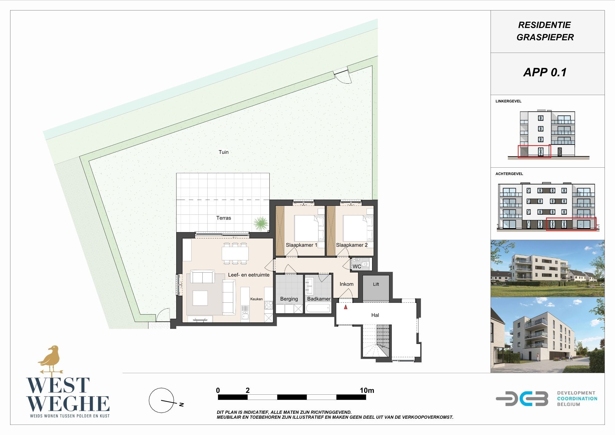 Nieuwbouw ruim tweeslaapkamer appartement op gelijkvloers met BEN-label en zongerichte tuin met terras in Leffinge - foto 4