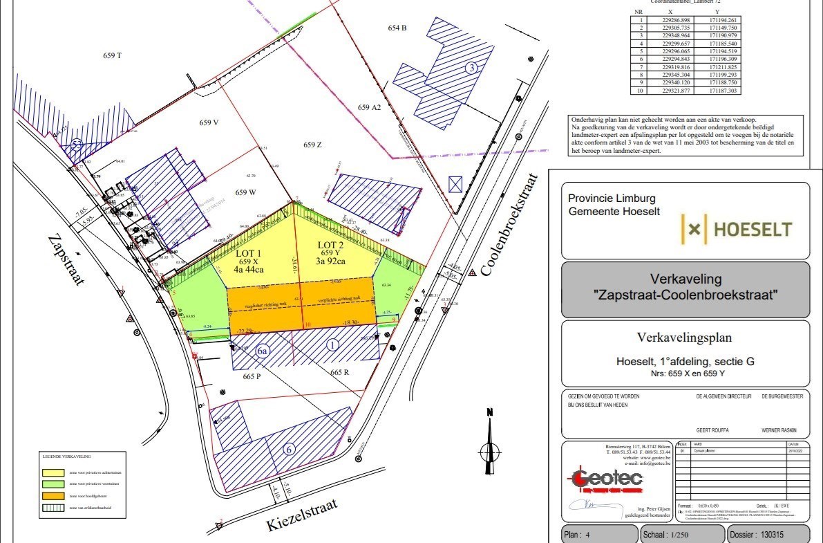 Landelijk en rustig gelegen perceel bouwgrond bestemd voor halfopen bebouwing, op 4a 44ca, vlakbij het centrum van Hoeselt - foto 3