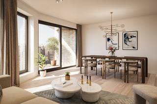 Welkom in het nieuwbouwproject CENAKEL, gesitueerd op een bijzonder gunstige ligging op slechts 250 m van de zeedijk van Westende.<br /><br />Dit moderne gebouw omvat 23 ruime appartementen, 76 ondergrondse garages, 5 parkings en 24 bergingen.<br />Het gebouw is niet alleen functioneel, maar opmerkelijk en uniek door zijn ontwerp;<br />voorzien van strakke lijnen, wat zorgt voor een moderne en tijdloze uitstraling. <br />De grote raampartijen bieden niet alleen een adembenemend uitzicht op de omgeving, maar zorgen ook voor veel natuurlijk lichtinval.<br />Dankzij deze grote raampartijen wordt binnen en buiten naadloos met elkaar verbonden.<br /><br />Er is doordacht omgegaan met de inname van de ruimtes, waardoor elk appartement optimaal benut wordt en er voldoende privacy is.<br />De residentie heeft in totaal 6 niveau's.<br />De 3 gelijkvloerse appartementen zijn voorzien van een aangrenzend terras met tuin, ideaal voor wie graag buiten vertoeft.<br />Alle appartementen hebben een mooi uitzicht en beschikken over een groot terras, waar u kunt genieten van de zon en de omgeving.<br />Alle appartementen zijn ontworpen met functionaliteit en comfort in het achterhoofd.<br />Elk appartement is voorzien van alle nodige faciliteiten en is afgewerkt met hoogwaardige materialen.<br />De keukens zijn uitgerust met moderne toestellen en de badkamers zijn voorzien van een moderne afwerkingen.<br /><br />Het gebouw beschikt over ruime ondergrondse garages, waar u uw wagen veilig en droog kunt stallen.<br />Er zijn ook enkele garages en parkeerplaatsen voorzien op het gelijkvloers.<br />Daarnaast bestaat de mogelijkheid om ook een private berging bij te kopen.<br />Sommige appartementen beschikken over een inpandig terras, waar u het hele jaar door kunt genieten van het buitenleven. <br /><br />Om het energieverbruik te verminderen en het milieu te sparen, wordt gebruik gemaakt van de laatste technieken zoals warmtepompen en zonnepanelen.<br />Hierdoor wordt het gebouw voorzien van duurzame energie, wat resulteert in een lage energierekening en een lagere ecologische voetafdruk.<br />Naast de individuele terrassen, is er ook een gemeenschappelijke, zonnige binnentuin.<br />Deze binnentuin biedt een oase van rust in het hart van het gebouw en is de ideale plek om even tot rust te komen na een drukke dag.<br /><br />Kortom, residentie CENAKEL is een ideale investering voor wie houdt van een modern en duurzaam leven, in combinatie met een optimale bereikbaarheid en veel lichtinval en verzichten.<br />Met zijn toplocatie, vlakbij het openbaar vervoer, winkels en restaurants maakt dit het wonen hier niet alleen comfortabel, maar ook bijzonder praktisch en aangenaam,<br />terwijl u tegelijkertijd kunt genieten van de rust en de onmiddellijke nabijheid van de zee.