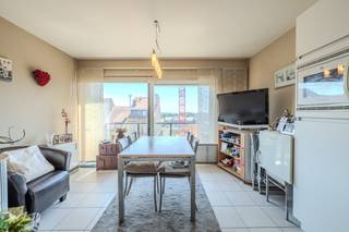 Zongerichte studio met slaaphoek en terras te koop, gelegen op de derde verdieping van de jonge en goed onderhouden Residentie Hermitage...