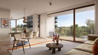 Ce projet associe une architecture emblématique à un emplacement privilégié sur les rives de la Lys, à quelques pas du centre animé de Courtrai. EVER RIVER est synonyme de vie dans un environnement verdoyant avec vue sur l'eau et la ville, combiné à toutes les commodités urbaines à portée de main. L'équilibre parfait entre calme et dynamisme.L'appartement dispose de 3 chambres, d'espaces de vie spacieux et d'une excellente luminosité, conçus dans un souci de confort et de qualité. L'espace extérieur spacieux constitue une extension naturelle de l'espace de vie, idéal pour les moments de détente et la vie en plein air.De plus, il est possible d'acheter un box de garage souterrain et un espace de rangement séparé au sous-sol.Vous souhaitez plus d'informations sur ce projet ? Contactez notre bureau - 056 22 55 66 - kortrijk@dewaele.com