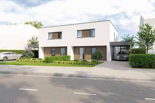 Op een toplocatie in het centrum van Maasmechelen is momenteel nog één stijlvolle halfopen casco nieuwbouwwoning beschikbaar (rechterzijde). Gelegen...